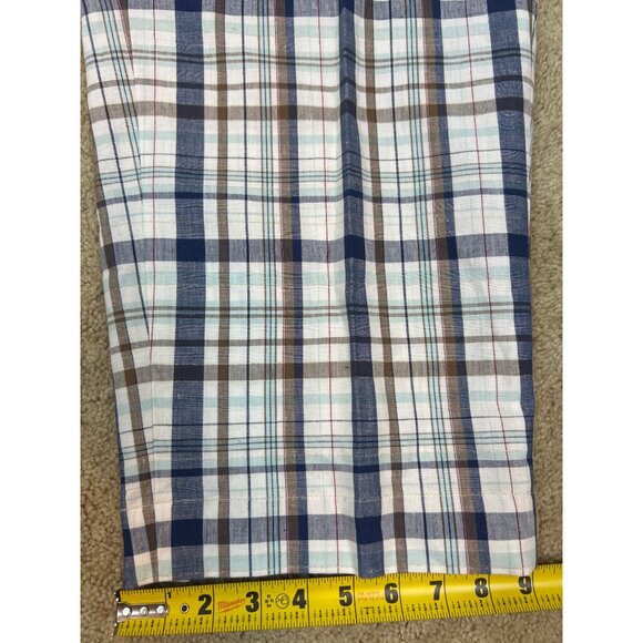 Talbots Cropped Ankle Pants Women's Plaid Metallic Linen Cotton Size 18 - Picture 13 of 13